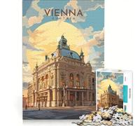 Puzzle da 1000 pezzi per adulti con poster di viaggio di Vienna, gioco interattivo, allena la mente e la mano, ogni pezzo è unico 50x75cm