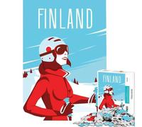 Puzzle da 1000 pezzi per adulti con poster di viaggio sulla neve in Finlandia gioco rilassante sfida per l'intelligenza giocattolo avvincente regalo di compleanno per divertimento in famiglia