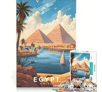 Puzzle da 1000 pezzi per adulti con poster di viaggio sull'Egitto, gioco impossibile, interazione genitore-figlio, lista dei desideri con Babbo Natale 50x75cm