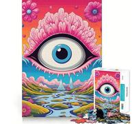 Puzzle da 1000 pezzi per adulti con poster psichedelico dell'occhio LSD, gioco di logica a incastro perfetto, giocattolo divertente, gioco gratuito, regalo di compleanno (38x26cm)