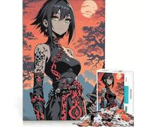 Puzzle da 1000 pezzi per adulti con protagonista una ragazza guerriera in stile anime Gioco divertente, allena la mente e la manualità Ideale come regalo per tutta la famiglia 38x26cm