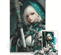 Puzzle da 1000 pezzi per adulti con protagonista una ragazza guerriera in stile anime Gioco interattivo che allena mente e mani Ogni pezzo è unico 38x52cm