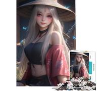 Puzzle da 1000 pezzi per adulti con protagonista una ragazza samurai e farfalle Giochi per tutta la famiglia giocattoli che creano dipendenza per coltivare la pazienza Regalo di compleanno Un'opera