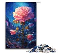 Puzzle da 1000 pezzi per adulti con psichedelia colorata e rosa della galassia puzzle in legno per adulti difficile e impegnativo (dimensioni 75x50 cm)