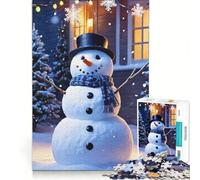 Puzzle da 1000 pezzi per adulti con pupazzo di neve e tema "Buon Natale" gioco impossibile stimola l'analisi e la logica rafforza l'amore tra le coppie 38x52cm