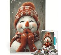Puzzle da 1000 pezzi per adulti con pupazzo di neve sorridente in inverno gioco rompicapo difficile compleanno e Natale 38x52cm
