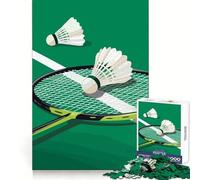 Puzzle da 1000 pezzi per adulti con racchetta da badminton e volano, passatempo rilassante e stimolante per la memoria, con taglio preciso, un regalo perfetto (38x26cm)