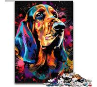 Puzzle da 1000 pezzi per adulti con raffigurazione di un cane Bloodhound in legno perfetto come regalo di Natale e Capodanno regalo di Natale per la casa per allenare la mente e come regalo di Natale