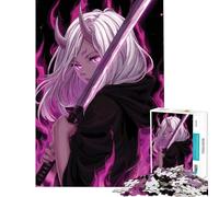 Puzzle da 1000 pezzi per adulti con ragazza anime con spada e corna Giocattolo avvincente per coltivare la pazienza gioco educativo attività per famiglie opera d'arte regalo (dimensioni 50x75cm)