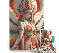 Puzzle da 1000 pezzi per adulti con ragazza anime dalle ali, gioco interattivo, allena la mente e la manualità, ogni pezzo è unico 50x75cm