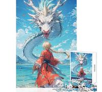 Puzzle da 1000 pezzi per adulti con ragazza anime e drago gioco interattivo per migliorare la memoria decorazione per la casa regalo per amici e familiari (38x52cm)