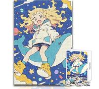 Puzzle da 1000 pezzi per adulti con ragazza anime kawaii che cavalca una balena nello spazio Goditi un dolce relax e un gioco di ruolo stabile e preciso Dimensioni del giocattolo: 50x75cm