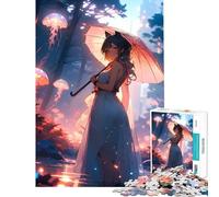 Puzzle da 1000 pezzi per adulti con ragazza anime percorsi eterei giochi rilassanti giocattoli che creano dipendenza per coltivare la pazienza regalo di compleanno decorazione da parete (38x26cm)