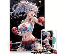 Puzzle da 1000 pezzi per adulti con ragazza anime pugile e bordi netti Gioco cognitivo divertente,gioco lento,regalo festivo per il tempo libero (50x75cm)