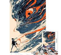 Puzzle da 1000 pezzi per adulti con ragazza che affronta un mostro giocattoli per la decorazione della casa regali di Babbo Natale segreto gioco pratico allena il tuo cervello e le tue mani 38x26cm