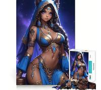 Puzzle da 1000 pezzi per adulti con ragazza gatto dagli occhi azzurri,gioco di incastro preciso,gioco per allenare la mente,regalo rilassante,divertimento per compleanno 50x75cm