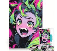 Puzzle da 1000 pezzi per adulti con ragazza mostro anime, gioco rompicapo, antistress, ogni pezzo è unico 38x52cm