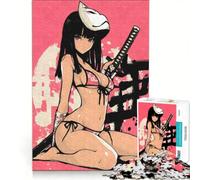 Puzzle da 1000 pezzi per adulti con ragazza samurai anime sexy gioco rilassante interazione genitore-figlio regalo di compleanno regalo di viaggio 50x75cm