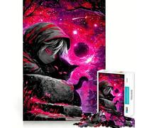 Puzzle da 1000 pezzi per adulti con ragazzo anime e gatto in un paesaggio fantastico,divertente gioco di memoria,componenti robusti e ben definiti, alleviare lo stress (38x52cm)