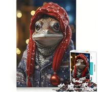 Puzzle da 1000 pezzi per adulti con rane dall'aspetto allegro, gioco divertente, stimolante da completare, per rafforzare l'amore tra le coppie 38x52cm