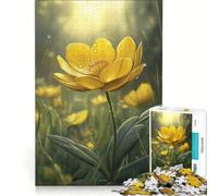 Puzzle da 1000 pezzi per adulti con ranuncolo giallo e gocce di rugiada gioco educativo gara di velocità manuale ideale come regalo per tutta la famiglia 50x75cm
