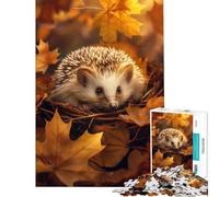 Puzzle da 1000 pezzi per adulti con ricci e nido autunnale giocattolo educativo per famiglie difficile ideale come regalo di Babbo Natale segreto (dimensioni 50x75cm)