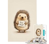 Puzzle da 1000 pezzi per adulti con riccio che offre abbracci gratuiti Giocattolo educativo analisi pratica del gioco e logica Regalo divertente (dimensioni 38x26cm)