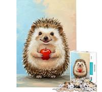 Puzzle da 1000 pezzi per adulti con riccio sorridente e mela Puzzle antistress da 1000 pezzi che migliora la memoria compleanno e Natale (38x26cm)