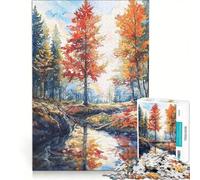 Puzzle da 1000 pezzi per adulti con riflessi nella foresta, gioco educativo, migliora la memoria, compleanno e Natale 50x75cm