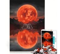 Puzzle da 1000 pezzi per adulti con riflesso della luna gioco rilassante interazione genitore-figlio regalo di compleanno regalo di viaggio 50x75cm