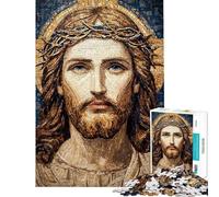 Puzzle da 1000 pezzi per adulti con ritratto a mosaico di Gesù Cristo gioco rompicapo giocattolo intellettuale regalo di compleanno decorazione da parete (dimensioni 38x26cm)