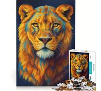 Puzzle da 1000 pezzi per adulti con ritratto astratto e colorato di leonessa, giocattolo decorativo da parete, gioco di velocità manuale, adatto per la decorazione della scrivania 50x75cm
