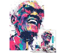 Puzzle da 1000 pezzi per adulti con ritratto colorato di Ray Charles Gioco pratico di assemblaggio ideale per l'interazione genitore-figlio (dimensioni 50x75cm)