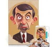 Puzzle da 1000 pezzi per adulti con ritratto del personaggio dei cartoni animati Mr Bean gioco impossibile divertente attività da fare in casa adatto come decorazione da scrivania 50x75cm