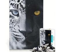 Puzzle da 1000 pezzi per adulti con ritratto della dualità leopardo-pantera gioco divertente interazione genitore-figlio ogni pezzo è unico 38x26cm
