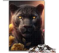 Puzzle da 1000 pezzi per adulti con ritratto della pantera nera, per adolescenti e famiglie, perfetto come decorazione fai da te e come sfida per il cervello (dimensioni: 26x38cm)