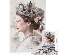 Puzzle da 1000 pezzi per adulti con ritratto della regina Elisabetta II giocattoli antistress regali di Babbo Natale segreto giochi educativi Ogni pezzo è unico Dimensioni: 38x52cm