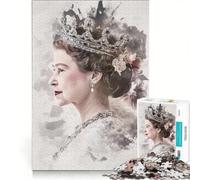 Puzzle da 1000 pezzi per adulti con ritratto della regina Elisabetta II un gioco rilassante divertente e spiritoso ideale come regalo 50x75cm