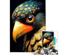 Puzzle da 1000 pezzi per adulti con ritratto dettagliato di uccello e dettagli dorati Puzzle di animali per adulti antistress ideale per le vacanze a casa e per passare il tempo Perfetto come regalo