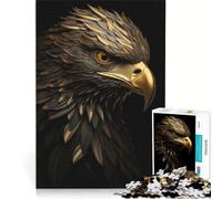 Puzzle da 1000 pezzi per adulti con ritratto di aquila nera e dorata, gioco rompicapo, assemblaggio di figure, per rafforzare l'amore tra le coppie 38x52cm