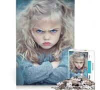 Puzzle da 1000 pezzi per adulti con ritratto di bambina arrabbiata, gioco pratico, migliora la memoria, ideale come regalo per tutta la famiglia 50x75cm
