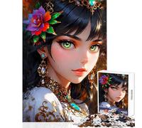 Puzzle da 1000 pezzi per adulti con ritratto di bellezza divina giochi rilassanti decorazione per la casa antistress lista dei desideri con Babbo Natale (38x26cm)