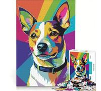Puzzle da 1000 pezzi per adulti con ritratto di cane colorato in stile pop art, gioco pratico, attività divertente da fare a casa, ideale come regalo per tutta la famiglia 50x75cm