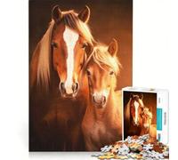 Puzzle da 1000 pezzi per adulti con ritratto di cavalli madre e puledro gioco per famiglie interazione genitore-figlio compleanno e Natale 50x75cm