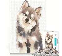 Puzzle da 1000 pezzi per adulti con ritratto di cucciolo ammiccante ad acquerello gioco rilassante attività divertenti da fare a casa per rafforzare l'amore tra le coppie 38x52cm