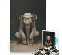 Puzzle da 1000 pezzi per adulti con ritratto di cucciolo di elefante, gioco pratico, migliora la memoria, ideale come regalo per tutta la famiglia 38x52cm