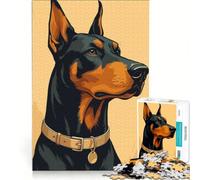 Puzzle da 1000 pezzi per adulti con ritratto di Doberman Pinscher giocattolo educativo e divertente da fare a casa per compleanno e Natale 38x26cm