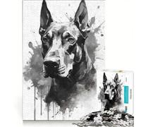 Puzzle da 1000 pezzi per adulti con ritratto di Doberman Pinscher gioco educativo difficile e stimolante collezione d'artista belle arti 50x75cm