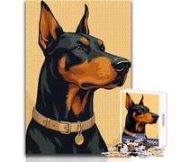 Puzzle da 1000 pezzi per adulti con ritratto di Dobermann Rilassati durante il tempo libero Taglio netto, senza cuciture, dimensioni del giocattolo: 50x75cm