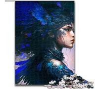 Puzzle da 1000 pezzi per adulti con ritratto di fata alata in legno,ideale per divertimento in famiglia,relax e regali di Natale 50x75cm per adolescenti e divertimento in famiglia